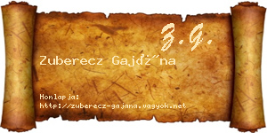 Zuberecz Gajána névjegykártya